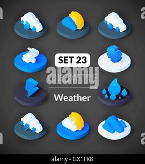 Télévision isométrique icons set 23 Illustration de Vecteur