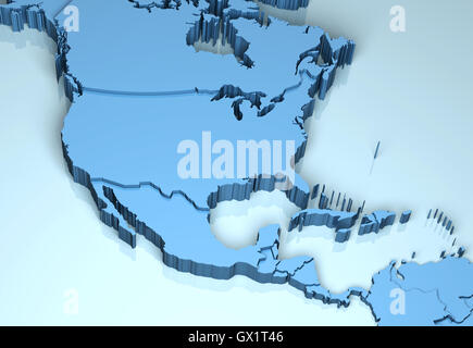 3D Amérique Centrale Amérique du Nord Banque D'Images
