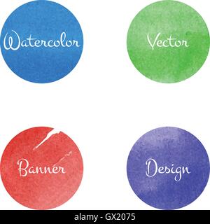 Aquarelle lumineuse cercles peints situé dans vector Illustration de Vecteur