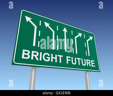 Bright future road sign 3d illustration Banque D'Images