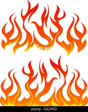 Fire flames vector set Illustration de Vecteur