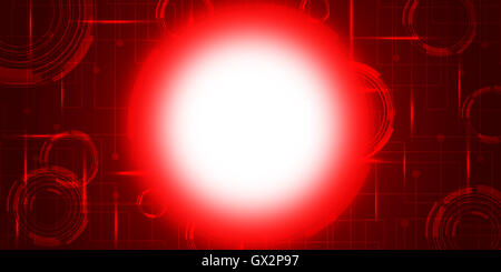 Résumé Fond rouge avec des lignes d'éclairage concept numérique. Banque D'Images