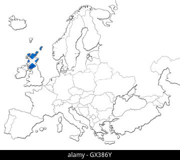 Carte de l’Ecosse Banque D'Images