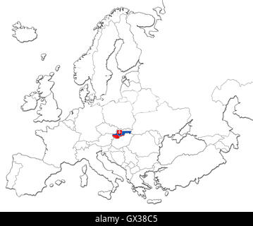 Carte de Slovaquie Banque D'Images