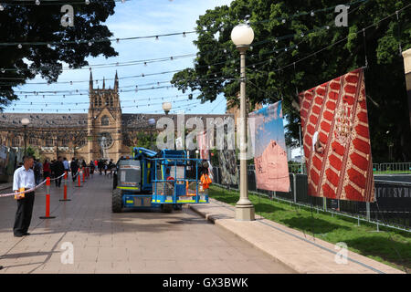 Sydney, Australie. 14 septembre 2016. Dans le cadre de City of Sydney's 'Art & à propos de Sydney', les entrées des 22 finalistes du concours photo la vie australienne peut être vu exposé au nord de Hyde Park, Sydney. Crédit : Richard Milnes/Alamy Live News Banque D'Images