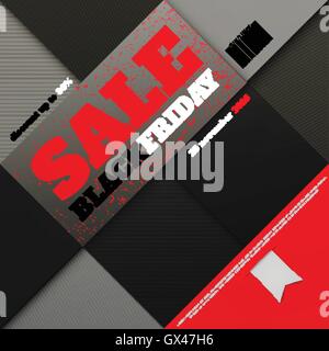 Le vendredi noir inscription sur papier rouge texture. vector, bandeau publicitaire modèle. novembre, la conception d'affiches promo spéciale vente Illustration de Vecteur