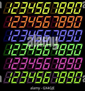 Série de numéros numériques colorés Illustration de Vecteur