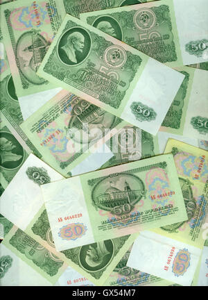 Russia, Ruble, ventes, vert, rubel, amende, signe, symbole, l'histoire, changer, de la richesse, de l'ancien billet de banque,,, Union européenne, macro, Vladimir, cu Banque D'Images