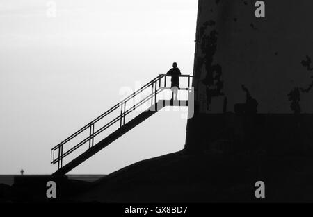 Photographie par © Jamie Callister. Coucher de soleil à la plage de Talacre, Flintshire, au nord du Pays de Galles, Royaume-Uni du 10 septembre 2016. Banque D'Images