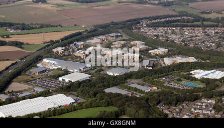 Vue aérienne du parc immobilier d'affaires Doxford à Sunderland, Royaume-Uni Banque D'Images