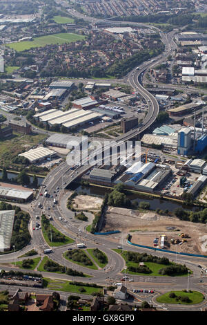 Vue aérienne de l'A61 South Leeds link road entre le M621 et A63 Banque D'Images