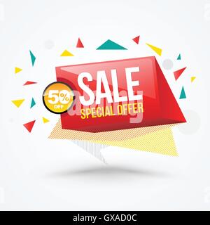 Vente style drôle de bannière. Vector illustration. Peut utiliser pour la promotion commode de mode et aux distributeurs. Illustration de Vecteur