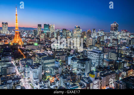 Vue depuis la Tour de Tokyo,Japon,Minato-Ku Tokyo Banque D'Images