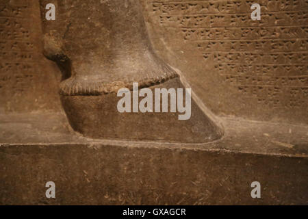 Lion ailé à tête humaine (lamassu). Sabot. 883-859 BC. Neo-Assyrian. Règne d'Assurnazirpal. Nimrud (ancienne Kalhu). Mes du nord Banque D'Images