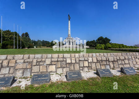 Hill Slavin, un monument aux soldats soviétiques tués au cours de la Seconde Guerre mondiale lors de la libération de Bratislava, Slavín War Memorial, de la Slovaquie, de l'Europe Banque D'Images