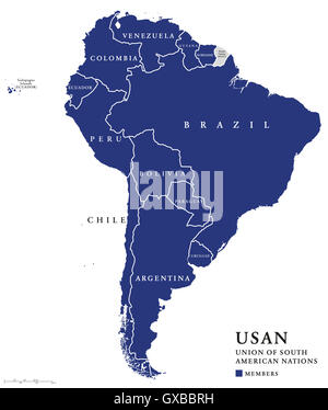 USAN, Union des nations de l'Amérique du Sud, site, une organisation régionale intergouvernementale composée de douze pays d'Amérique du Sud Banque D'Images