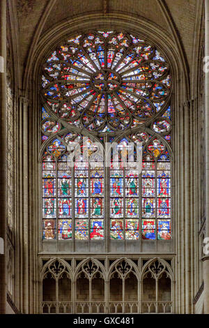 Le mans église cathédrale détail intérieur extérieur Banque D'Images