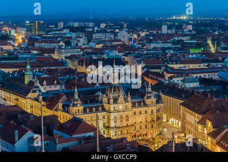 La place principale de Graz à partir de ci-dessus Banque D'Images