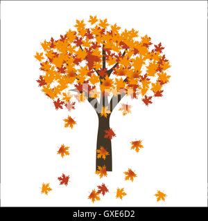 Automne érable Feuilles sur fond lumineux. EPS 10 Illustration de Vecteur