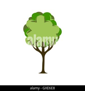 L'arbre vert stylisé Illustration de Vecteur
