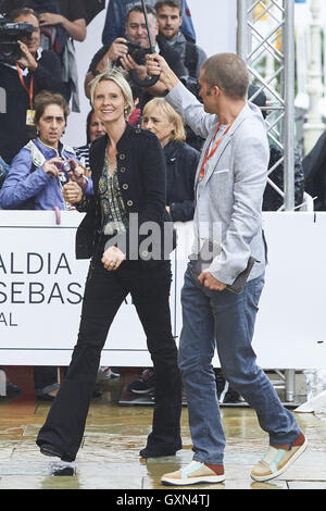 Madrid, Madrid, Espagne. 16 Sep, 2016. Cynthia Nixon est vu arriver au 64e Festival du Film de San Sebastian le 16 septembre 2016 à San Sebastian, Espagne. Crédit : Jack Abuin/ZUMA/Alamy Fil Live News Banque D'Images