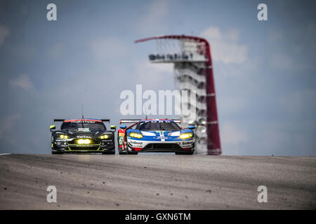 16.09.2016. Circuit of the Americas, Austin, Texas, États-Unis. WEC 6 heures les qualifications. # 67 L'équipe de Chip Ganassi Ford UK (USA) FORD GT LMGTE PRO MARINO FRANCHITTI (GBR) Andy Priaulx (GBR) HARRY ZECH (GBR) Banque D'Images