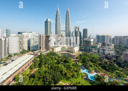 Le centre-ville de Kuala Lumpur et gratte-ciel de Kuala Lumpur, Malaisie Banque D'Images