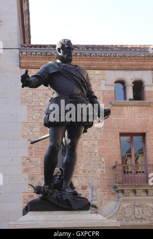 Don Alvaro de Bazan statue de la Plaza de la Villa Madrid Espagne Banque D'Images