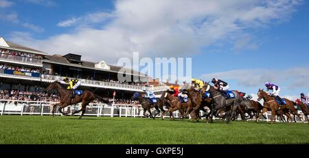 Lincoln monté par Graham Lee remporte le Collège Al Maktoum, Dundee Hadicap Stakes au cours de la deuxième journée de la 2016 William Hill Ayr Gold Cup Festival à Ayr Racecourse. Banque D'Images