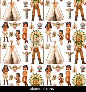 Fond transparent avec les indiens illustration Illustration de Vecteur