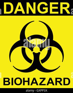 Signe de danger biohazard international, biohazard symbole de danger, vector illustration. Illustration de Vecteur