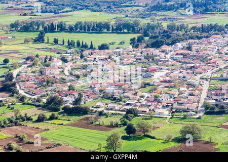 Photo aérienne de la ville de Céphalonie en Grèce Vlachata Banque D'Images