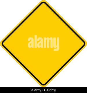 Carré jaune à blanc, signe d'avertissement jaune isolé propre panneau d'avertissement, vector illustration. Illustration de Vecteur