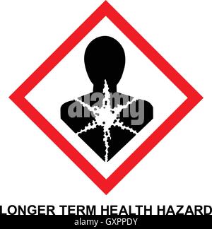 Pictogramme de danger - danger pour la santé à plus long terme, signe d'avertissement de danger pour la santé à plus long terme, d'illustration vectorielle, isolé. Illustration de Vecteur