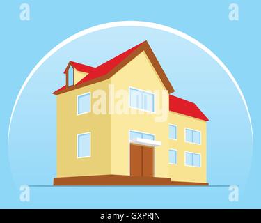 Bouclier de protection accueil illustration design plat Illustration de Vecteur