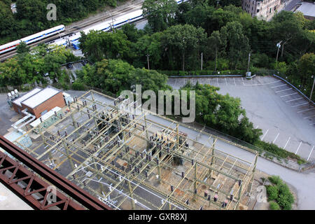 Vue de dessus de la sous-station électrique Poughkeepsie New York Banque D'Images