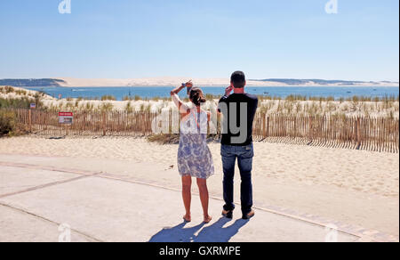 Le Cap Ferret est un promontoire, situé à l'extrémité sud de la commune de Lège-Cap-Ferret dans le département français de la Gironde Banque D'Images