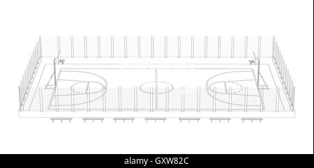 Basket-ball. Wire Frame Banque D'Images