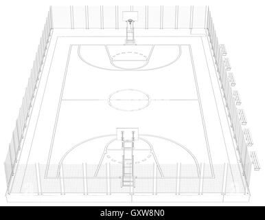 Basket-ball. Wire Frame Banque D'Images