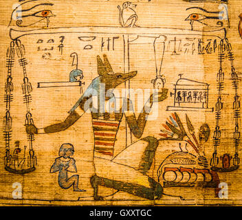 Détail de l'ancienne Livre des Morts (1070) de la C.-B., Thèbes - Égypte Banque D'Images