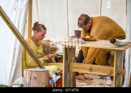 Campement Viking Festival Islandais à Gimli, au Manitoba, Canada. Banque D'Images