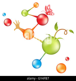 Les molécules d'ADN et des origines de la vie vector illustration Banque D'Images