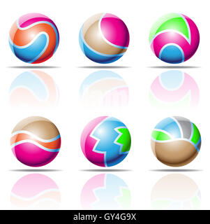 Vector illustration de sphères colorées, des ballons de plage Banque D'Images