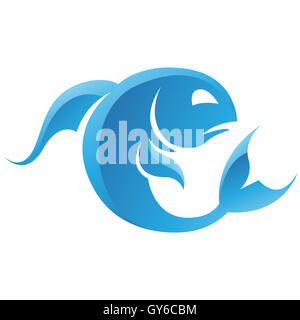 Illustration du Zodiaque Verseau signe du zodiaque isolé sur fond blanc Banque D'Images