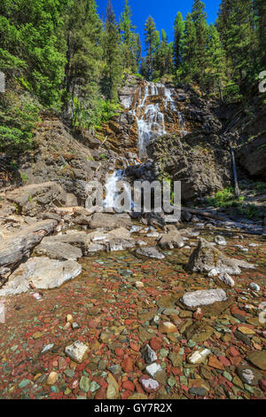 Morrell falls de Lolo National forêt près de seeley lake, Montana Banque D'Images