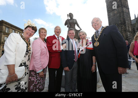 Rochdale, UK. 18 sept., 2016. Roy Hudd, Sean Hedges Quinn, Sue Devaney, conseiller et Farnell, Rochdale, Lancashire, le 11 septembre, 2016 Crédit : Barbara Cook/Alamy Live News Banque D'Images