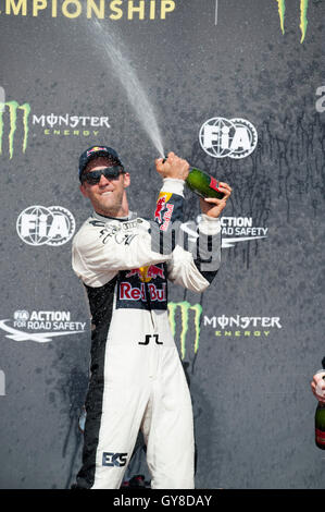 Barcelone, Espagne. 18 Septembre, 2016. Mattias Ekström vainqueur du Championnat du Monde FIA de Barcelone sur le circuit de Catalunya. Crédit : Pablo Guillen/Alamy Live News Banque D'Images