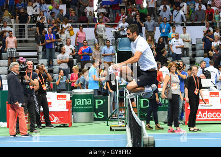 Zadar, Croatie. 18 Sep, 2016. Tennis Coupe Davis. La Croatie et la France. Marin Cilic (CRO) bat Richard Gasquet (Fra) : Action de Crédit Plus Sport/Alamy Live News Banque D'Images