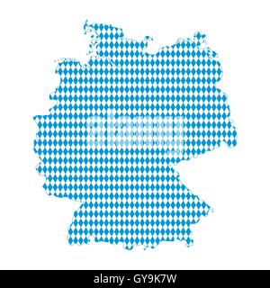 Carte de l'Allemagne drapeau Bavarois Illustration de Vecteur