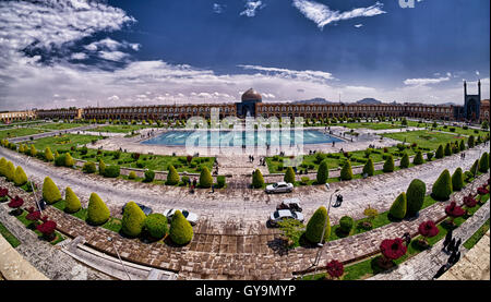 Vue panoramique de Naqsh-e Jahan Square Banque D'Images